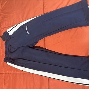 Palm Angels Kids Navy Joggers with White Stripes